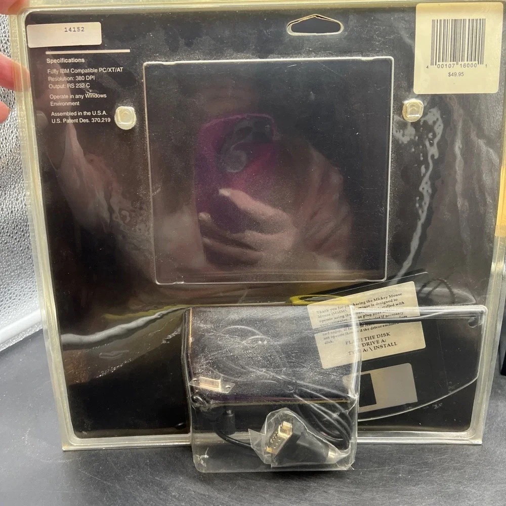 Vintage Disney Mickey Mouse Computer Mouse Pad And Disc W/package Windows